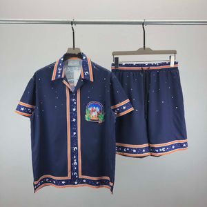 Tracksuit Set FashionHawaii Designer Men Casual Shirts Sets Floral Letter 3D Print Summer Seaside Holiday Beach Shirts Suits 031