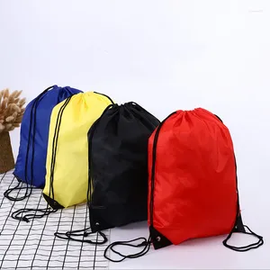 Shopping Bags Riding Backpack Gym Drawstring Shoes Bag Clothes Backpacks WaterproofThicken Belt Nylon Color Portable Sports