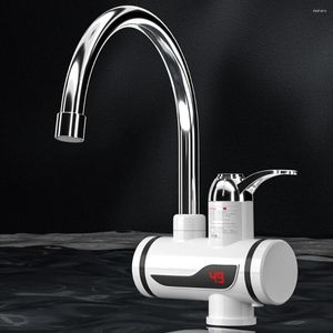 Kitchen Faucets Electric Water Heater Faucet 3000W Cold Mixer Tap 360 Degree Rotation Tankless Digital For Bathroom