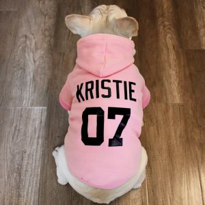 Ceketler XS6XL Kişiselleştirilmiş Köpek Kıyafetleri Kış French Bulldog Chihuahua Giysileri Özel Adı No. Hoodies Küçük Orta Büyük Köpekler