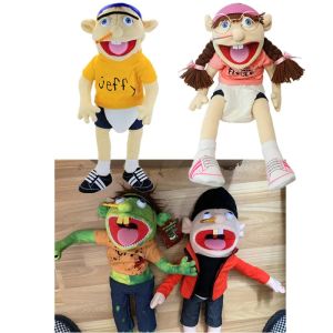 Dockor 60 cm stora Jeffy Hand Puppet plysch docka fyllda leksaksfigur barn utbildningsgåva roliga fest rekvisita juldockleksaker docka