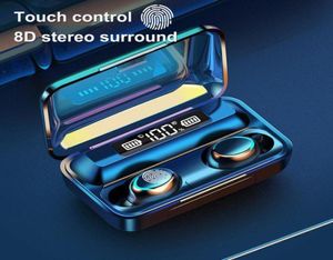 F95C Touch 50 Fone de ouvido sem fio Bluetooth TwoEar Motion Mini UltraSmall Stealth Fones de ouvido universais à prova d'água Micro Pair90578171808479