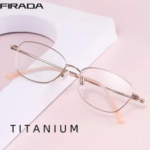 Sunglasses Frames FIRADA 2024 Fashion Comfortable Glasses Vintage Pure Titanium Oval Eyeglasses Luxury Prescription Eyewear Frame For Women