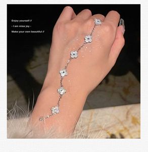 Designer Van cl-ap Pink Plate Four Leaf Grass Armband Micro eingelegt mit Zircon Small Fresh Sweet and Lovely Damen Luxus Style Lucky USXP