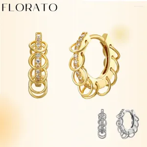 Kolczyki Hoop 925 Sterling Silver Ear Igle Multi modne złoto dla kobiet z cyrkonem Prezentacja Prezenty biżuterii