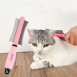 Grooming Pet Hair Comb för Cat Dog Hair Remover Doubleided Deshedding Brush for Cat Grooming Tool For Long Hair Dog Pet Accessories