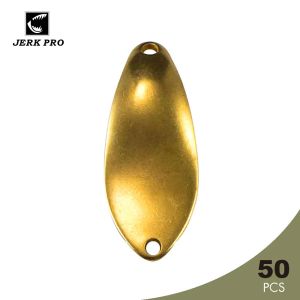 Lures JERK PRO 50PCS Size M 2.8g 7/64oz Brass Trout Spoon Blanks Tackle Craft Salmon Pike Fishing Accessories Custom Lures