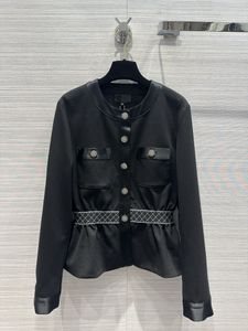 Миланские подиумные куртки 2024, новинка весны с круглым вырезом и длинными рукавами, брендовые пальто в том же стиле, женские дизайнерские топы 0229-16