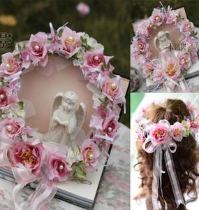 Accessori da sposa 2015 Fiori per capelli Fiori fatti a mano in 3D Accessori per capelli fiori artificiali rosa Dhyz 016260086