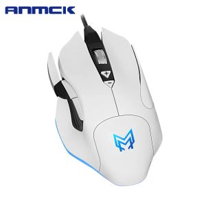 Myszy Anmck USB przewodowa mysz gra 1200/1600/4800 DPI Regulowane 7 przycisków myszy RGB Gamer Ergonomiczna mysz komputerowa na laptop na PC