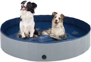 Accessori Piscina portatile per cani Vasca da bagno per animali domestici Pieghevole a prova di perdite Forniture per animali sicure in PVC con scarico Accessori per cani facili da pulire