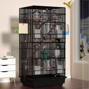 Nests Iron Large Bird Cages Feeder Outdoor Decorative Big Parrot Carrying Cage Canary Fences Jaula Para Aves Bird Accessories MQ50NL