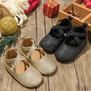 Pierwsze spacerowe nowe buty dla niemowląt Dziewczyna Bling Księżniczka Złota Toddler Anti-Slip Flat Rubber Sole Noworodki Infanth24229