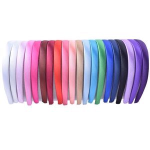 20 pçs / lote 1 5 CM de largura cabelo argola cabeça bandas para mulheres crianças banda acessórios fita de cetim bandana maquiagem esportes w220316302a