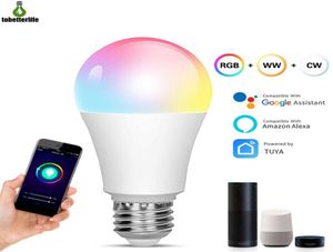 Smart Light RGB -glödlampa 15w färgbyte WiFi -lampor E27 Dimble Compatible Smart Life App Google Home Alexa5373770