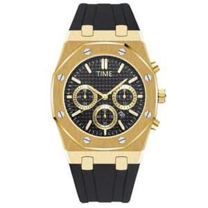 2021 New Gold Men Business Watch Fashion Gentalmen Luksusowe zegarki Czarne silikonowe automatyczne kwarcowy zegar zegar zegarowy Who287t