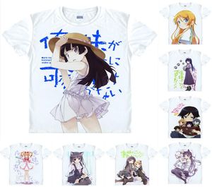 Anime koszula oreimo ore no imoto tshirts Short Kirino Kosaka Kyosuke Ruri Goko Kuroneko Black Cat Cosplay Motywa