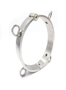 Bondage metal pressionando bloqueio coleira de cachorro punhos manilha escravo anel de pescoço r564146586