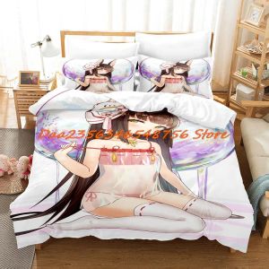 Uppsättningar 2023 Azur Lane Sängkläder Set singel Twin Full Queen King Size Bed Set Aldult Kid Bedroom DuvetCover Set 3D Anime lakan Set