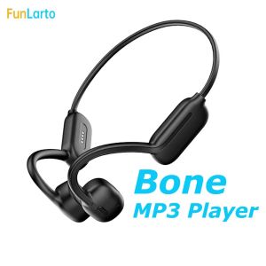 Jogador condução óssea fones de ouvido à prova dwaterproof água 32gb mp3 player bluetooth sem fio condução ciclismo esportes correndo fone