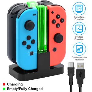 Stands Nintend Switch 4 Gioycon Caricatore Stand LED Joycon Fast Charging Dock Station per Nintendo Nitendo Switch Joy Con Controller di gioco