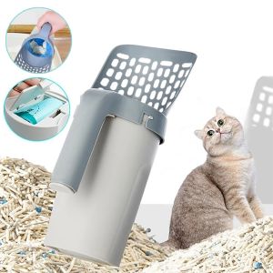 Pala per lettiera per gatti per lavori domestici, pala per filtro per animali domestici, paletta per WC pulita, raccoglitrice di rifiuti, accessori per gatti, lettiera per gatti autopulente con borse