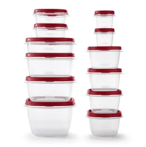 Garrafas de armazenamento EasyFindLids Conjunto de variedades de recipientes para alimentos de 24 peças vermelho