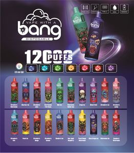 Оригинальные сигареты Bang 12000 Vapers Одноразовая ручка для вейпа 12k Puff Vape Bangbar 20 мл предварительно заполненные картриджи стручок перезаряжаемая батарея 650 мАч комплект светодиодной подсветки