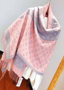 Women039s Autumn and Winter New Cashmere Scarf Doubleided Jacquard Warm Shawl Top Quality Color Matching Collar 026879889