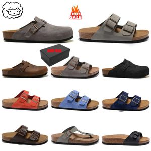 Designer sandaler tofflor skjuvande mulor kork platt mode mocka sommarläder skjutande favorit strand casual skor kvinnor män