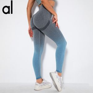 Pantaloni Al Yoga allinea leggings Donna Colore sfumato Pantaloni corti Abiti Lady Sport Pantaloni da donna Esercizio Fitness Wear Ragazze Running Leggings pantaloni slim fit da palestra