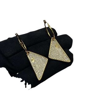 Pra Triangle Orecchini Designer Donna Orecchini originali a triangolo invertito con diamanti pieni di alta qualità per orecchini ad ago in argento versatili di lusso da donna