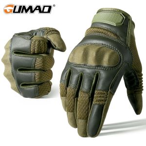 Handschuhe Touchscreen PU Leder Taktische Handschuhe Armee Militärkampf Airsoft Wanderradfahren Klettern Schießen volle Fingerhandschuhe Männer Männer