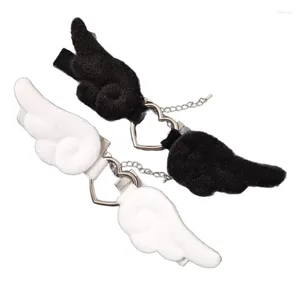 Gargantilha elegante preto e branco colar de asa de anjo exclusivo acessório de corrente clavicular charme elegante para mulheres meninas