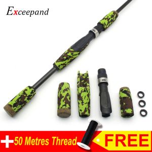 Hastes Exceepand Camo Rod Building EVA Camouflage Spinning Fishing Handla alça e IPS Tipo de traminete Reparação da haste