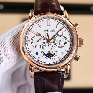 Erkek İzle Otomatik Mekanik CH 29-535 Hareket 41mm Safir Aydınlık Fonksiyon Saatleri Lüks Tasarımcı Su Geçirmez Montre Deri Kayış