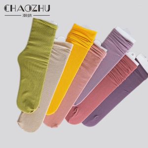 Женские носки CHAOZHU, тонкие свободные 31 сплошной цвет, второе поколение, улучшенное качество, классическая летняя весенняя парусиновая обувь, носки