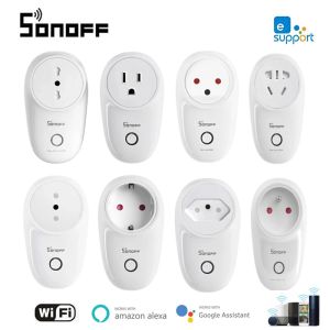 Kontrol Sonoff S26 R2 WiFi Akıllı Fiş 16A Güç Soketi E/FR/US/CN/IL/IT/BR Kablosuz Anahtar Zamanlama Sesi Ewelink Akıllı Ev Kontrolü