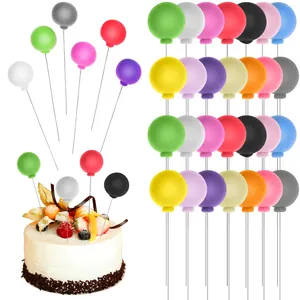 Abastecimento festivo 30 PCs colorido bolas de espuma mini bolo para cupcakes balloon topper party weashed wedding