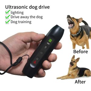 Repellents Ultrasonic Dog Repellents Bark Deterrents Electronic Training Devices with 3 Modes Rechargeable LED Flashlight Pet Supplies