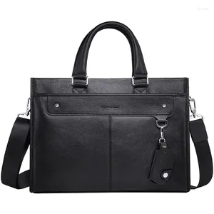 Pastas Maleta Masculina Tote Business Commute Bolsa para Laptop de 15,6 polegadas Um Ombro Diagonal Span Preto