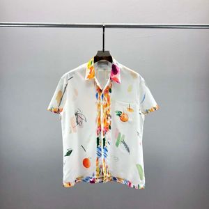 2024 Designer Fashion Hawaiian Letter Interwoven Beach Shirt for Men Designer Silk Bowling Shirt Casual Men's Summer Short Sleeve Size M-3XL #012