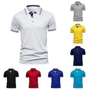 Yaz saf renk polo gömlek erkekler moda spor tarzı tişört kısa kollu erkek gömlek spot 240227