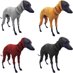 Rompers Turtleneck Pet Dog Clothes Stretch Fourlegged Overalls for Big Dogs Winter Pajamas Onesies for Whippet Italian Greyhound S5XL