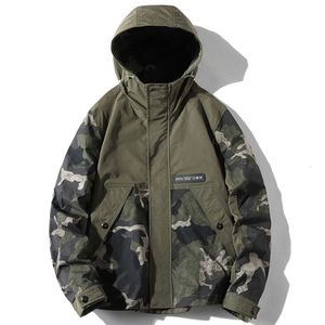 Urban Men's Wear | Ungdomsfjäder och hösten trendiga varumärke huva mäns kappa koreansk lös camojacka för män