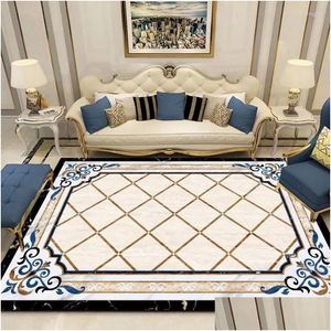 Carpets European Style Light Luxury Persian Carpet Living Room Decoration Area Rug Large Bedroom Decor Soft Entrance Door Mat Drop D Dhhev