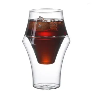 Copos de vinho parede dupla copo de vidro minimalista borosilicato beber caneca bebida café canecas isoladas para café chá