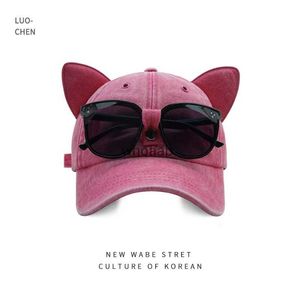 Brim Hats Cute Cat Ears Pilot Baseball Lady Sunglasses Duck Man Head Girth 240229