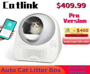 Andra kattleveranser Catlink Luxury Automatisk kulllåda WiFi App Control Dubbel lukt Självrengöring Toalett för halvlosed Tray Sani8719635