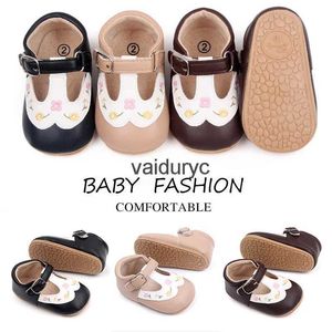 First Walkers Baby PU Spring and Summer Outdoor Sandals Embroidery Flower Design High Quality for Newborn Toddler Boys Girls 0-9-18 MonthsH24229
